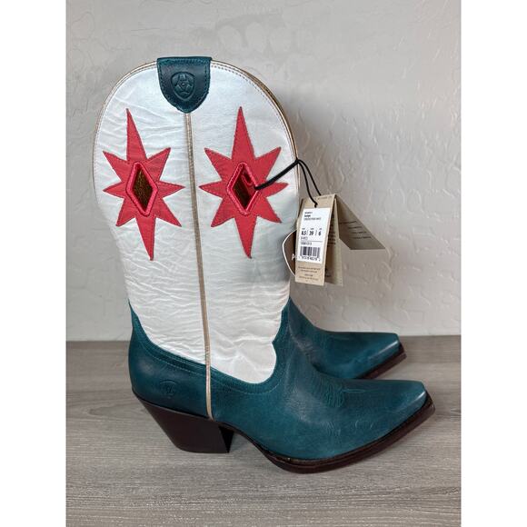 Ariat Starlight Western Boots Turquoise/Pearly White Star Accent Womens 8.5 NWT - Picture 6 of 10